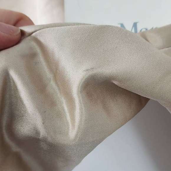 NEW NWT Max Mara Silk Trouser Pants Size 14 Gold Tan Designer Made In‎ Italy - Picture 16 of 16